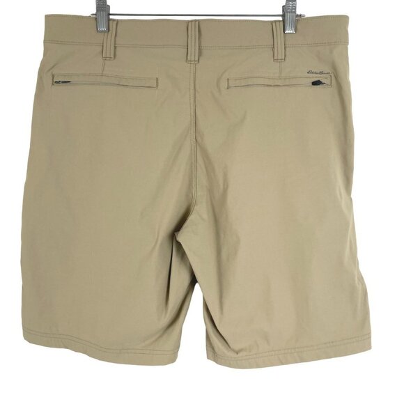 Eddie Bauer Travex Shorts Men's Size 38 Tan Outdoor Hiking Nylon Spandex - Picture 5 of 8
